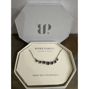 Bomb Party RBP 5024 Think Happy Thoughts Necklace Blue Sapphire New